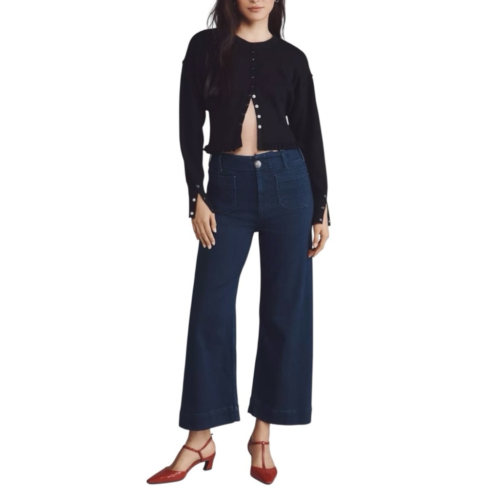 Anthropologie Dark Blue Wide-Leg Jeans